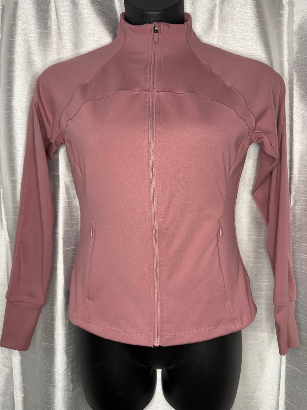 Jockey Full Zip Athletic Jacket Dusty Rose Mauve Gym Yoga Workout Women’s S
